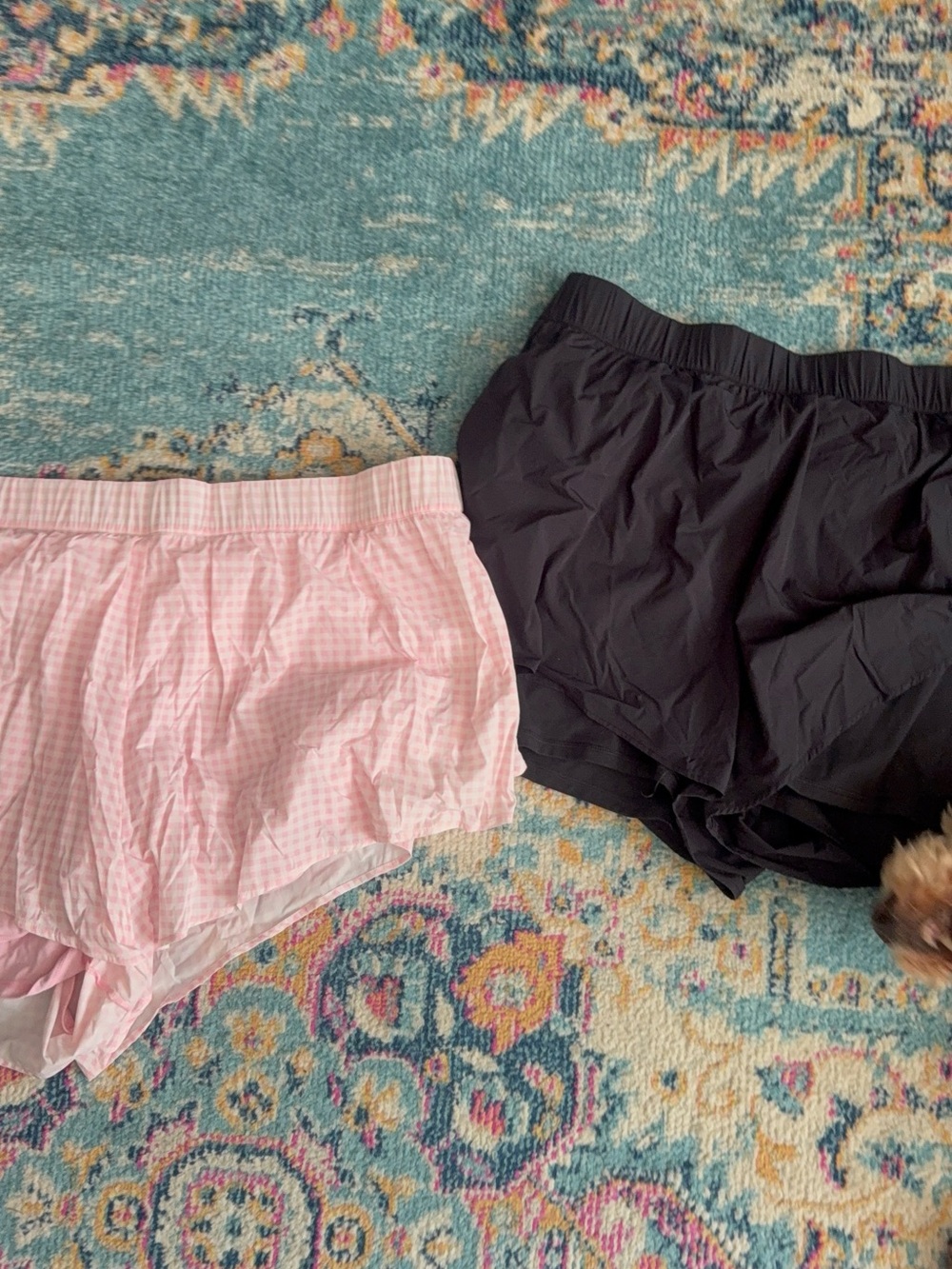 Blogilates pink Gingham Lounge Shorts + Black Athletic Shorts Set - Picture 1 of 7
